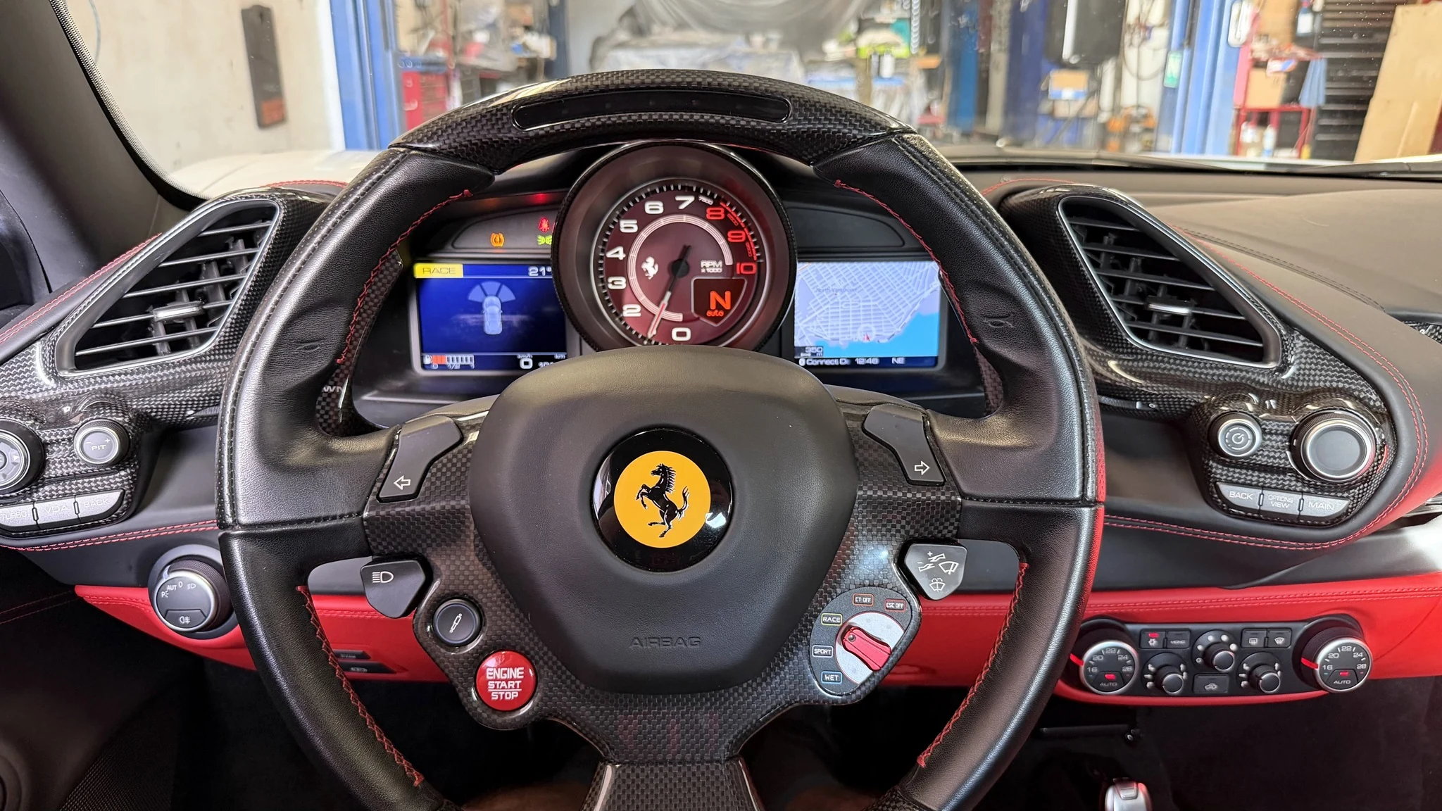 Ferrari instrument cluster with its right-hand display working after repair