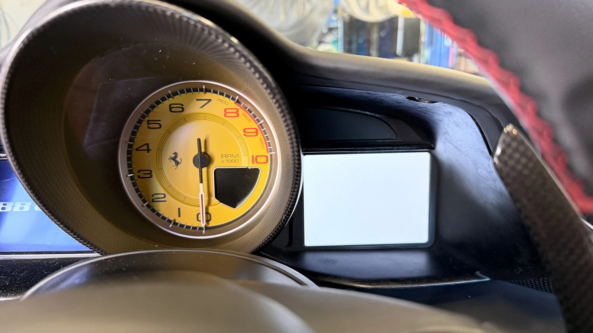 Ferrari right-hand display stuck on a blank white screen before repair