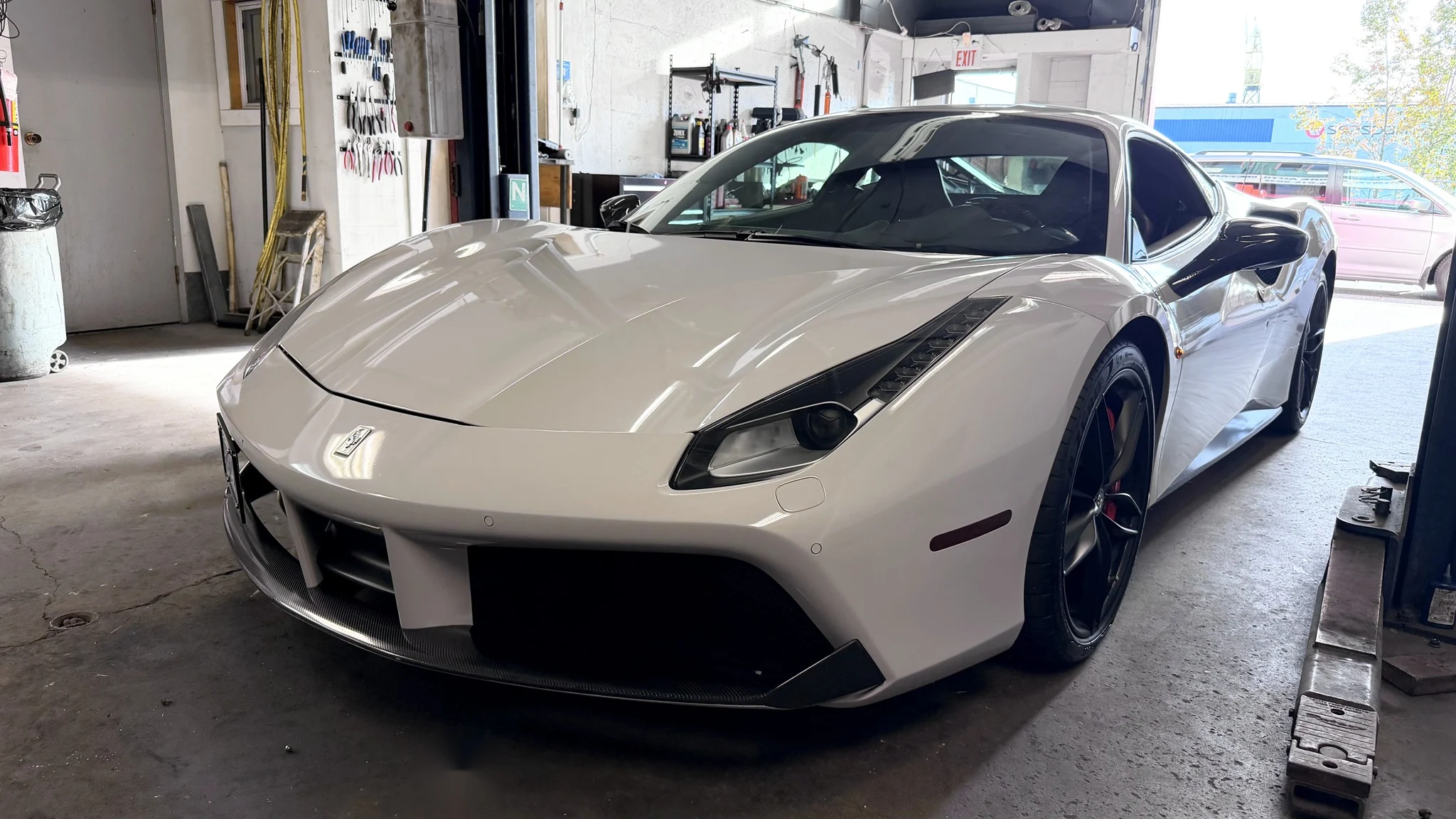 2018 Ferrari 488 GTB inside North Shore Auto Repair
